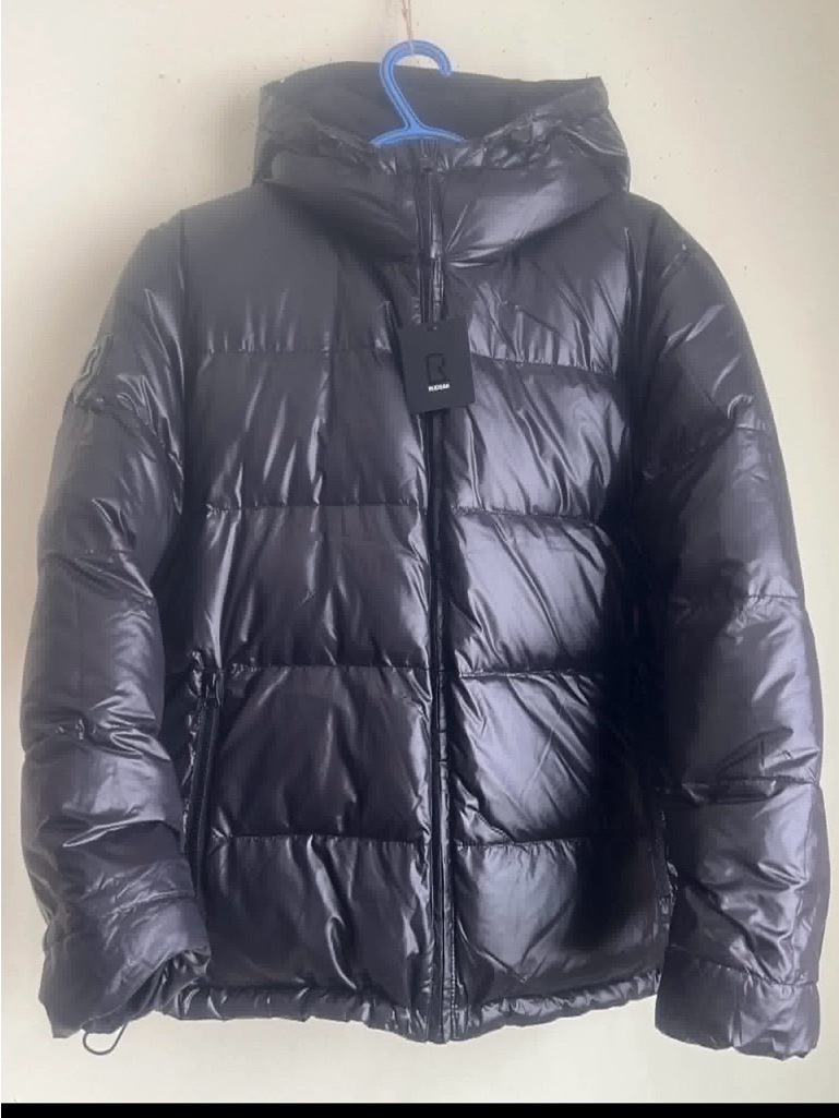 Rudsak Shiny Black Quilted Hooded Puffer Jacket